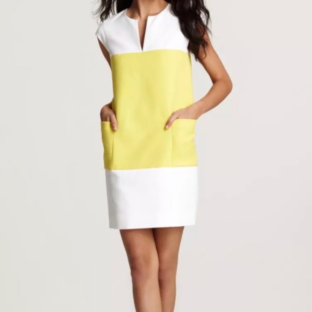 Kate Spade Yellow\White Color Block Dress
